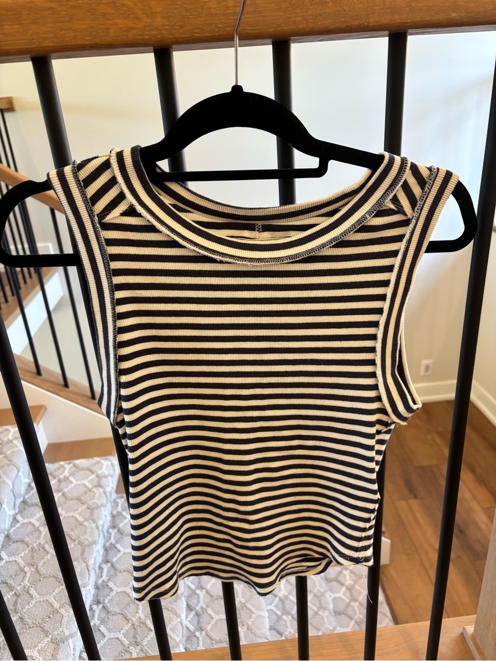 Free People We The Free Kate Tank Top in Navy and White Stripes